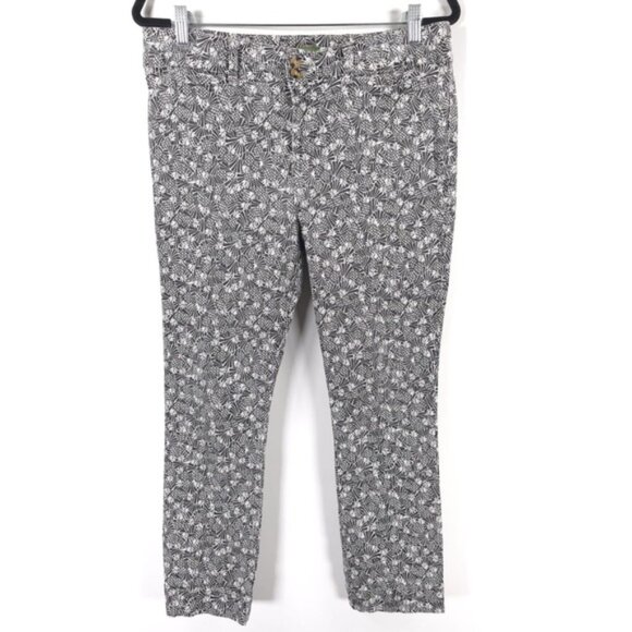 ANTHROPOLOGIE Bowery Black White Pineapple Print Ankle Pants Size 16R - Picture 4 of 14